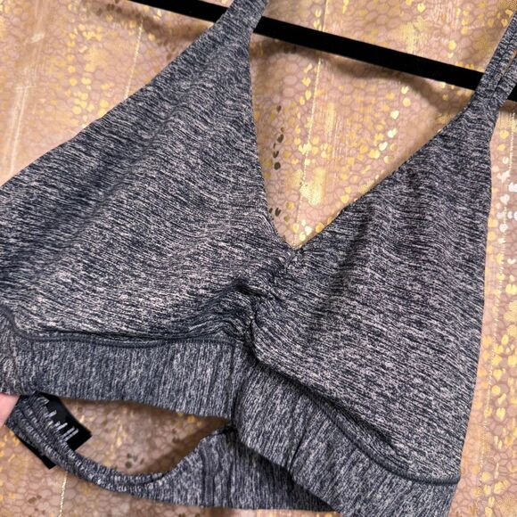 PINK Ultimate Charcoal Gray Halter Sports Bra Light Support Large - Picture 5 of 8